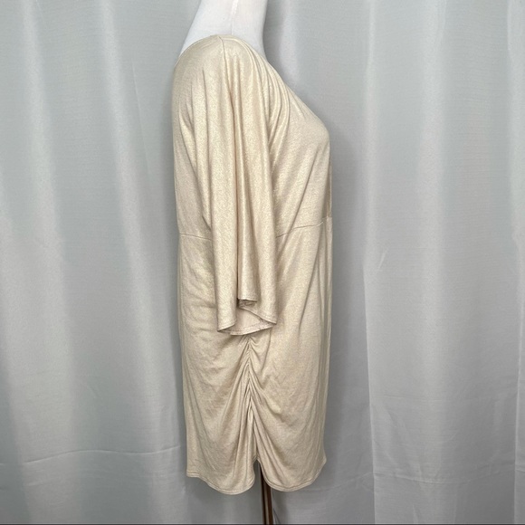 Boston Proper gold shimmer surplice tunic - Picture 3 of 6